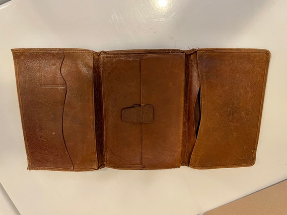 19th Century Leather Tri Fold Men’s Document case… - image 3