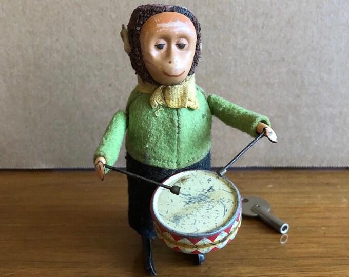 Working Antique 1930s Schuco Wind up Drumming Monkey Etsy