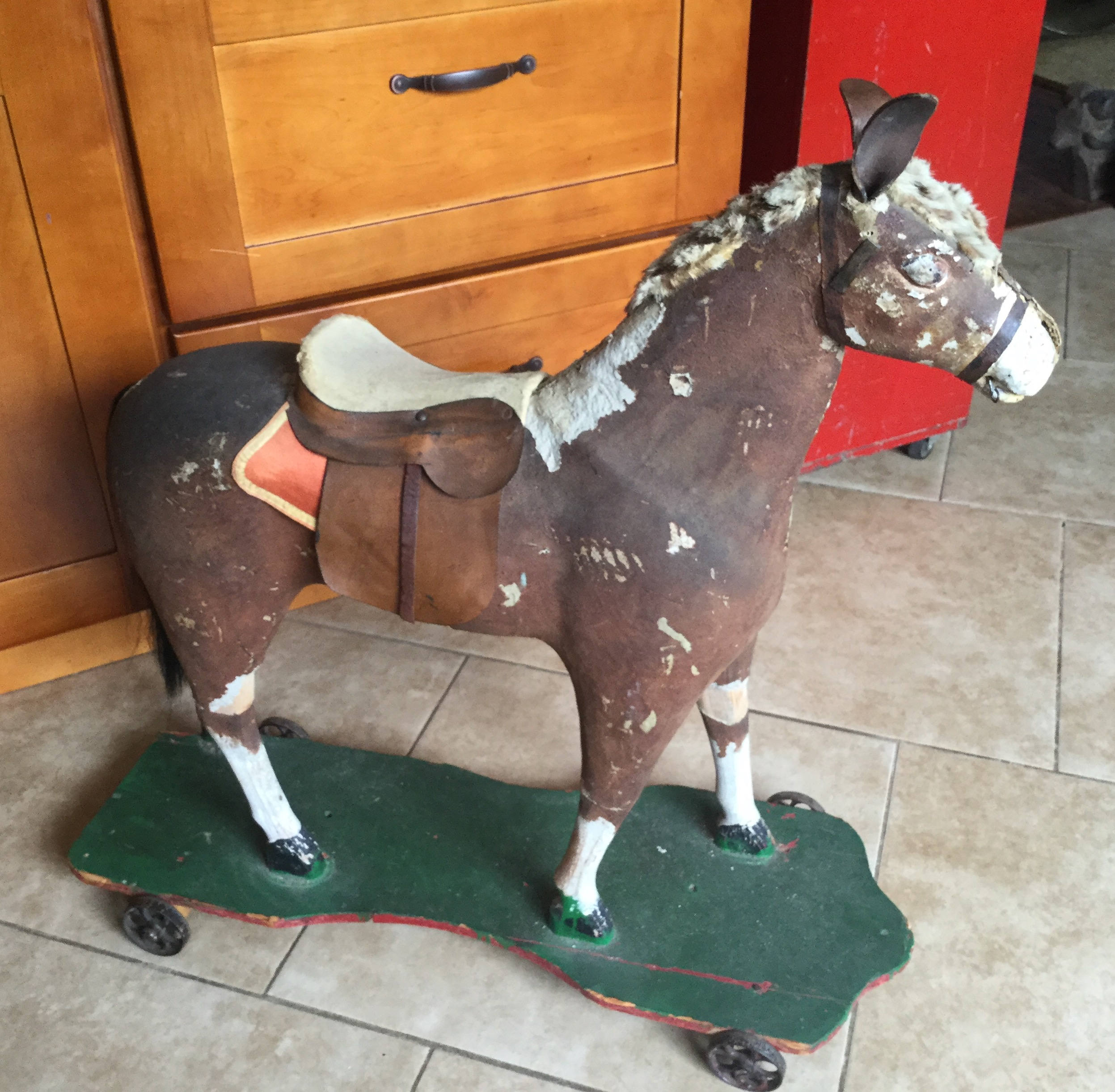 Antique Victorian Ride On Horse Original Horsehair Leather | Etsy