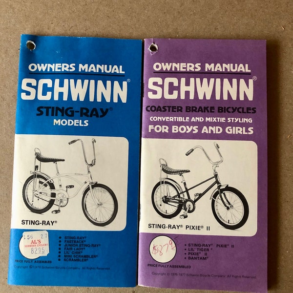 NOS 1970’s Vintage Schwinn Stingray Manuals