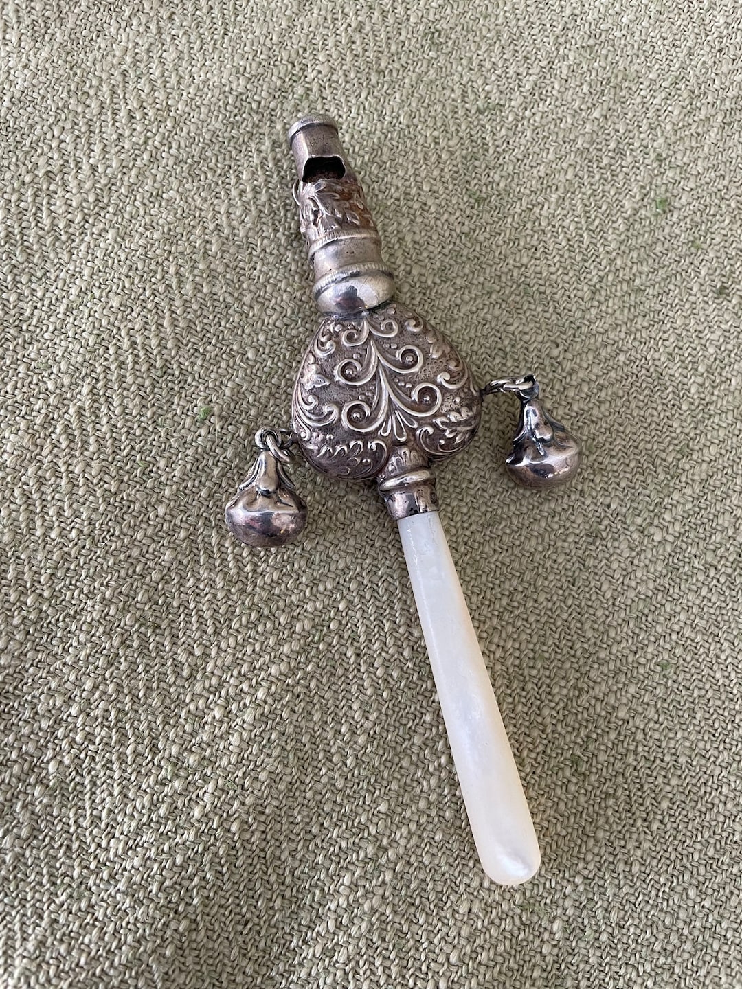Silver Bee Rattle Victorian Sterling Silver Baby Rattle With Whistle - Etsy