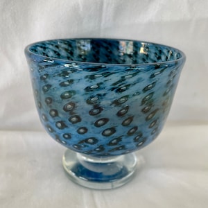 Stunning Mid Century Swedish Hand Blown Glass Bowl, Art glass