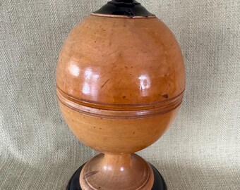 Gorgeous 19th Century Fruitwood Treen String Holder
