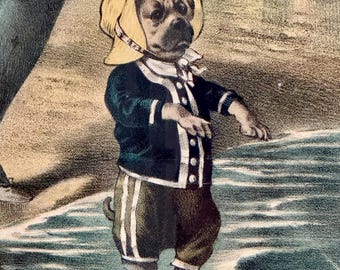 Bob on the Brink of the Briny, 1890’s Theater Poster, Strobridge Lithograph co.