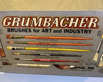 Vintage Grumbacher Artist Brushes Store Display Cabinet