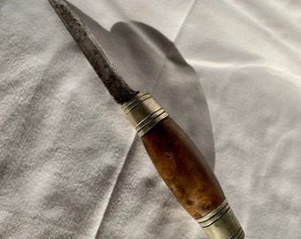 Antique 19th Century Swedish Burl Barrel Handle Hunting Knife