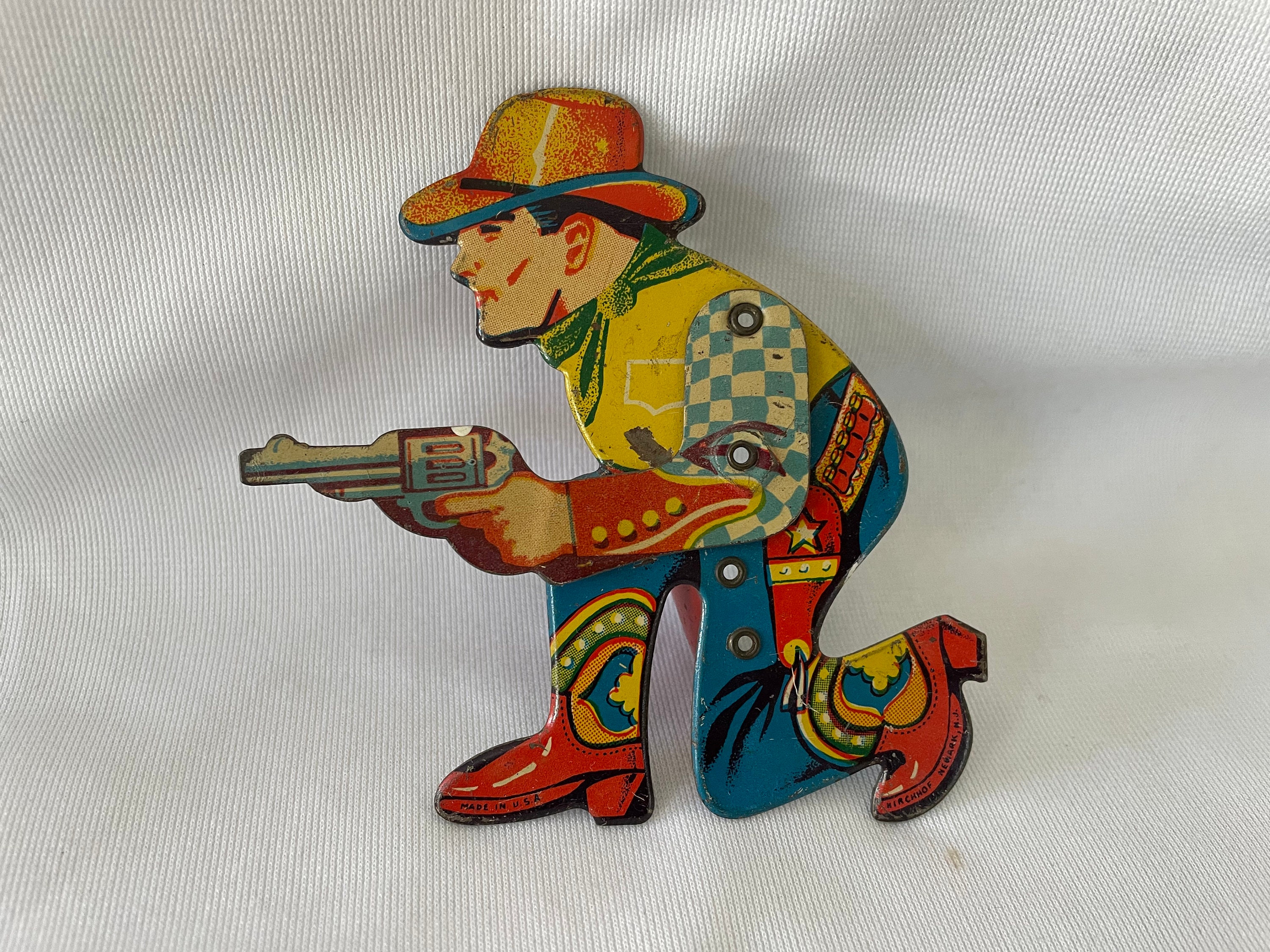 Fantastic Tin Cowboy Clicker with Shooting Motion. Etsy België