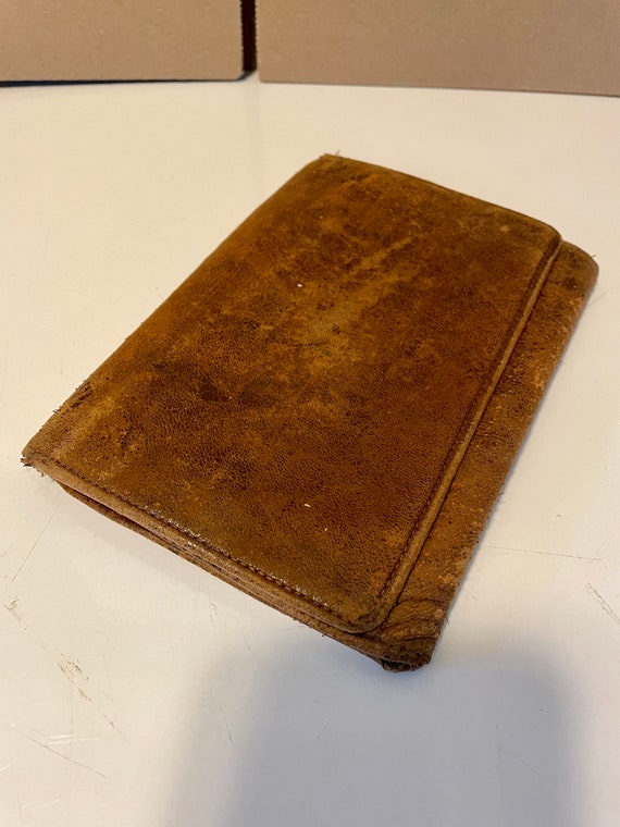 19th Century Leather Tri Fold Men’s Document case… - image 2