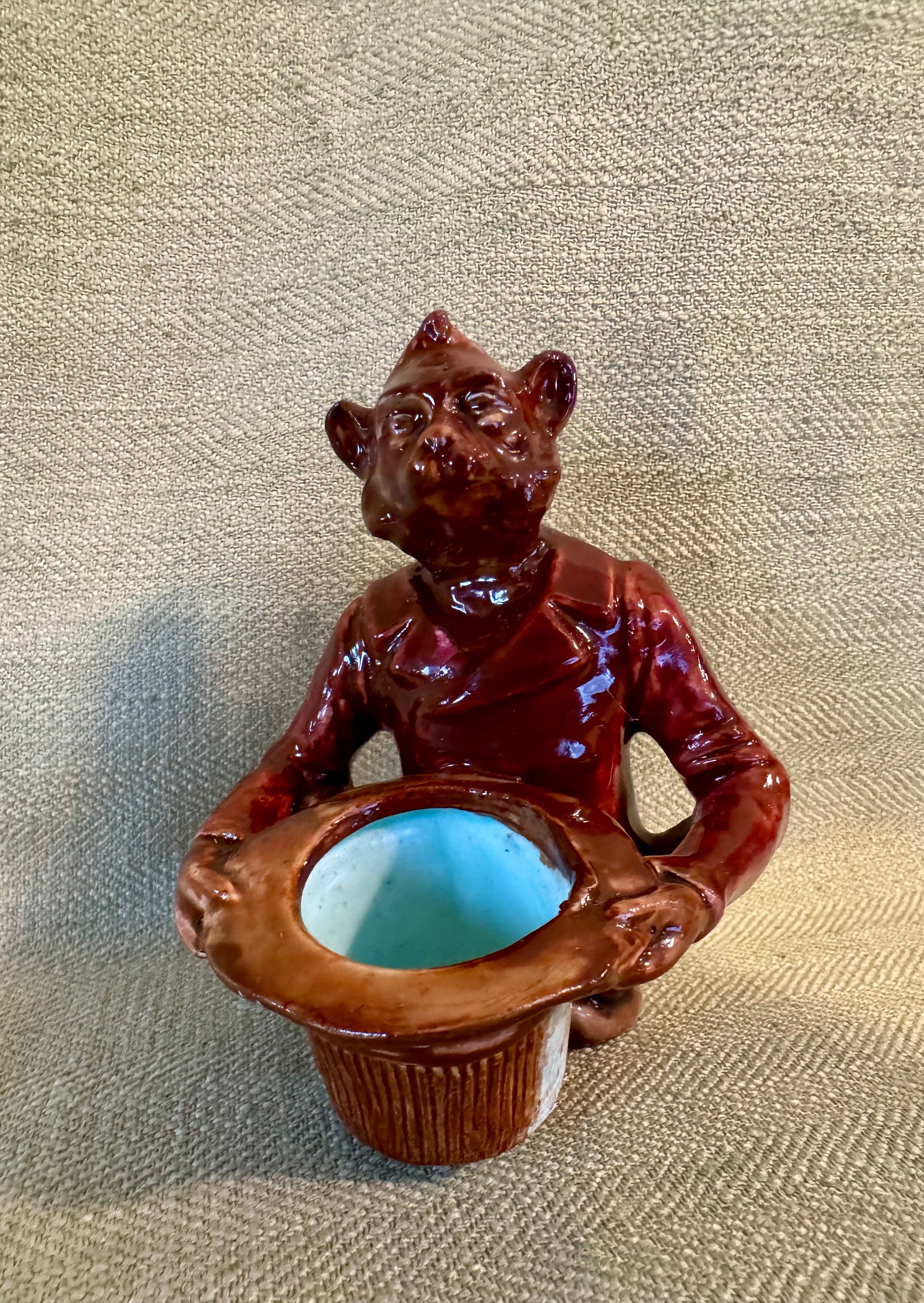 Antique German Majolica Monkey Match Holder - Etsy