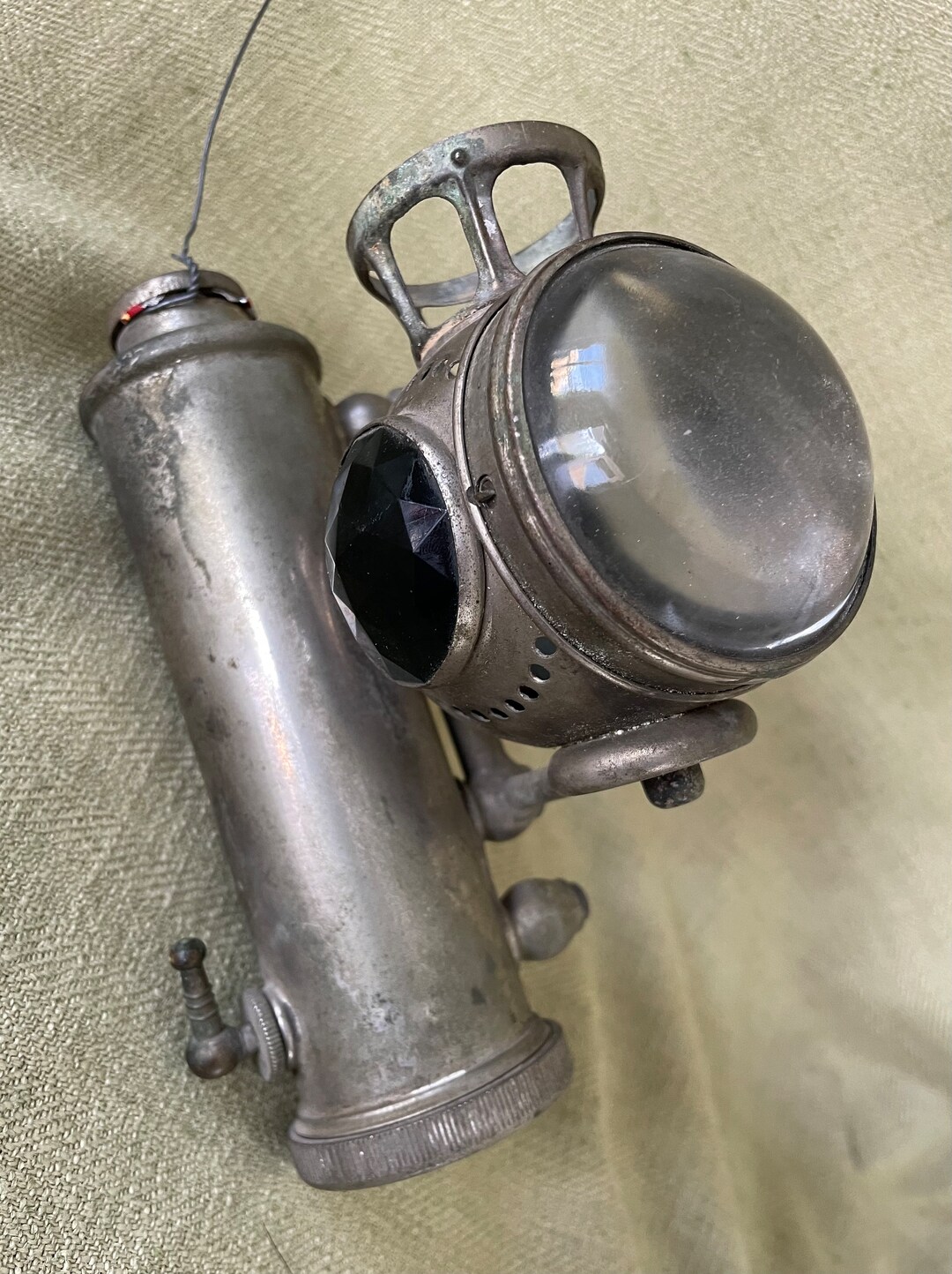 Rare 1902 Duplex Miller Bicycle Lamp, Lantern, for Restoration or Parts
