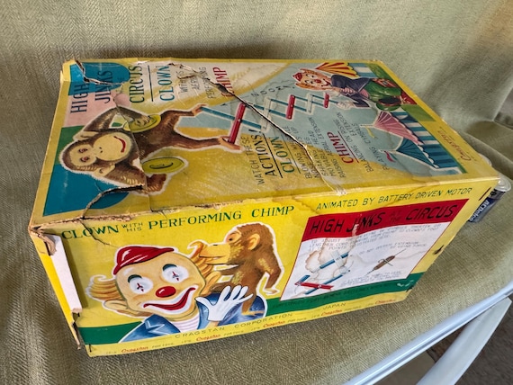 Vintage High Jinx Clown and Monkey Battery Op Toy by