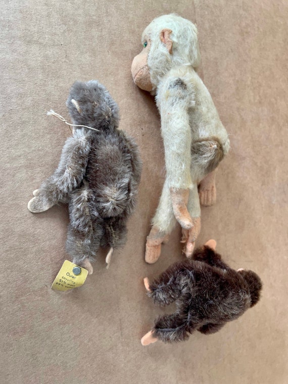 Monkeys! 3 Vintage German Miniature Mohair Monkeys, Schuco, Steiff