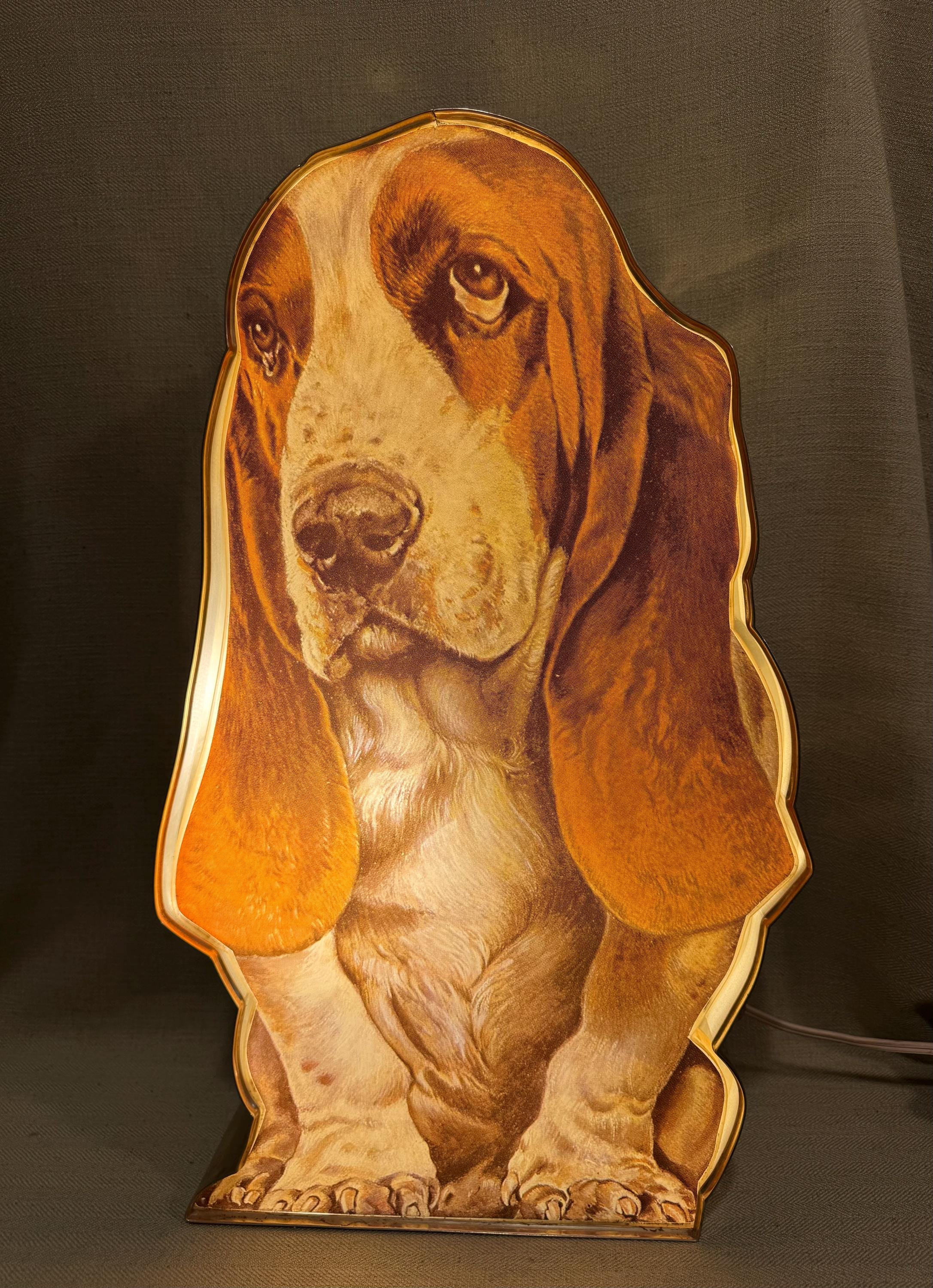 Fantastic Hush Puppies Light up Store Display Basset Hound, 1960's