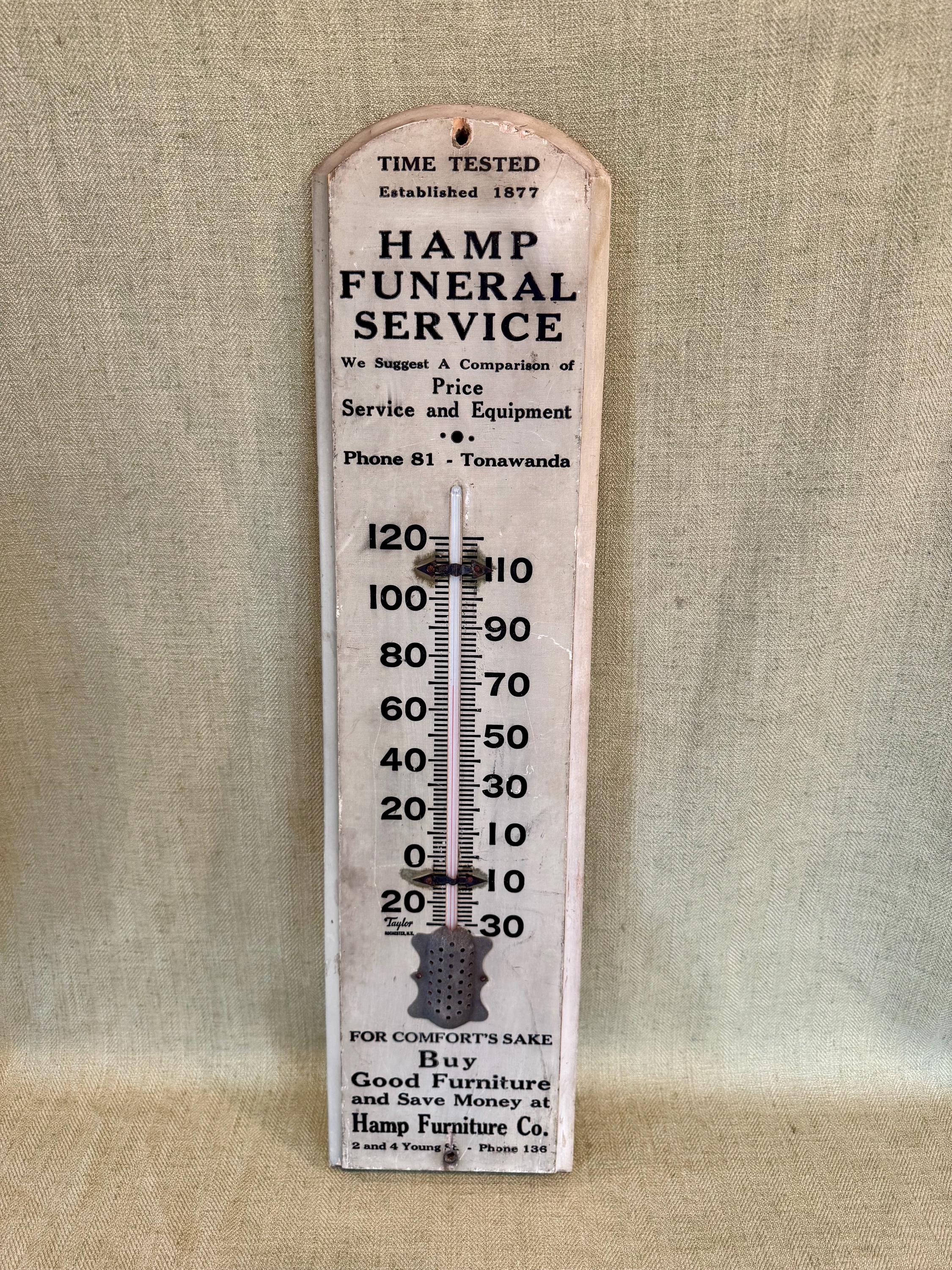 Large Antique 1920's Funeral Home Advertising Thermometer - Etsy