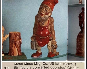 オープンセール 福袋 Mfg. Moss Metal Rare 1930's Bank Penny Gnome, Iron Cast 人形