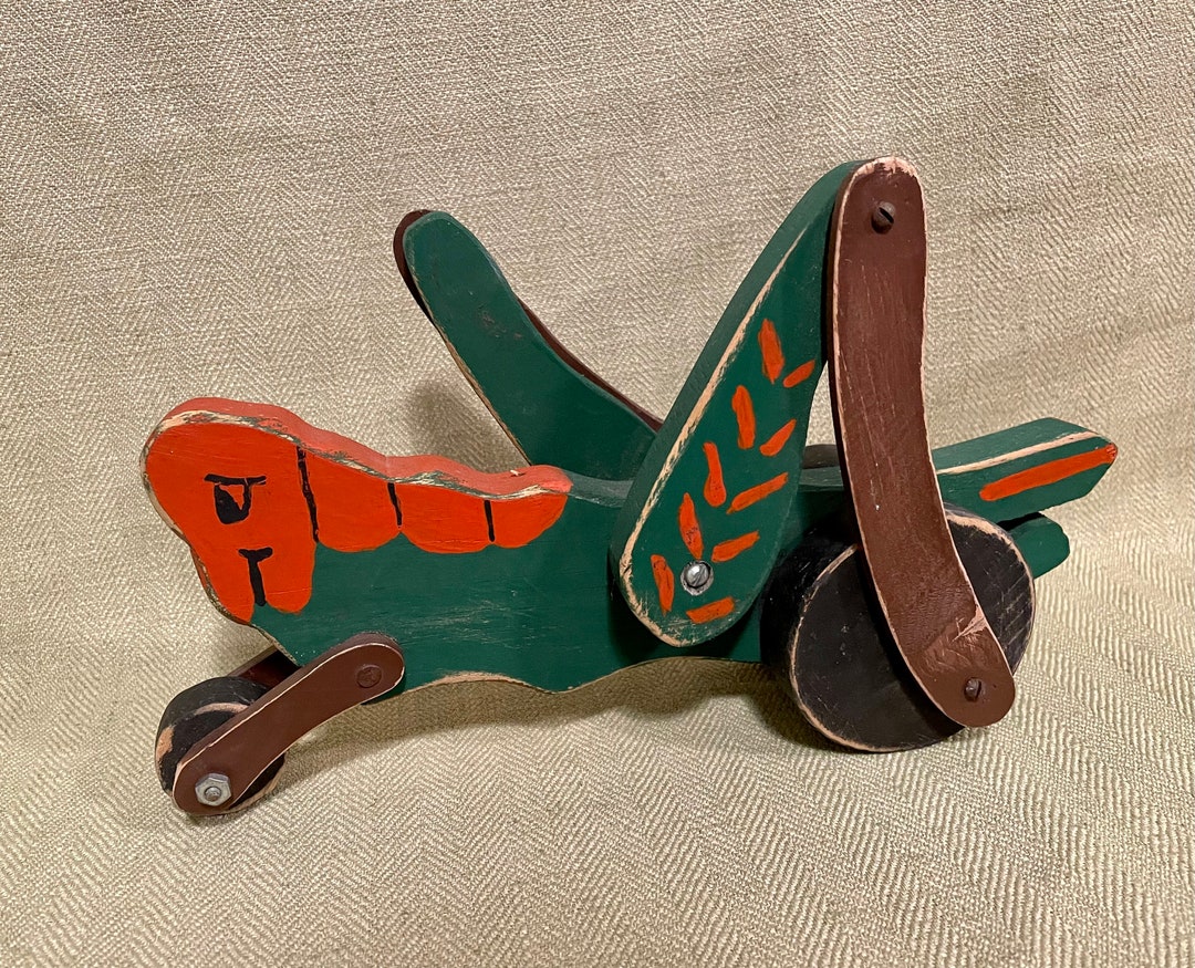 Antique Folk Art Grasshopper Pull Toy - Etsy