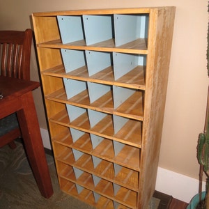 Antique Industrial Post Office Sorting Cabinet, Perfect Wine Rack!