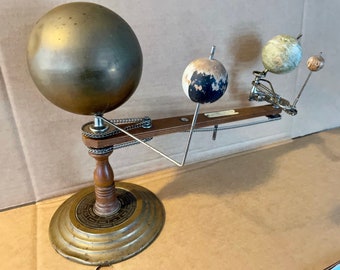 Original Working Antique Trippensee Mechanical Orrery, Planetarium, Tellurium