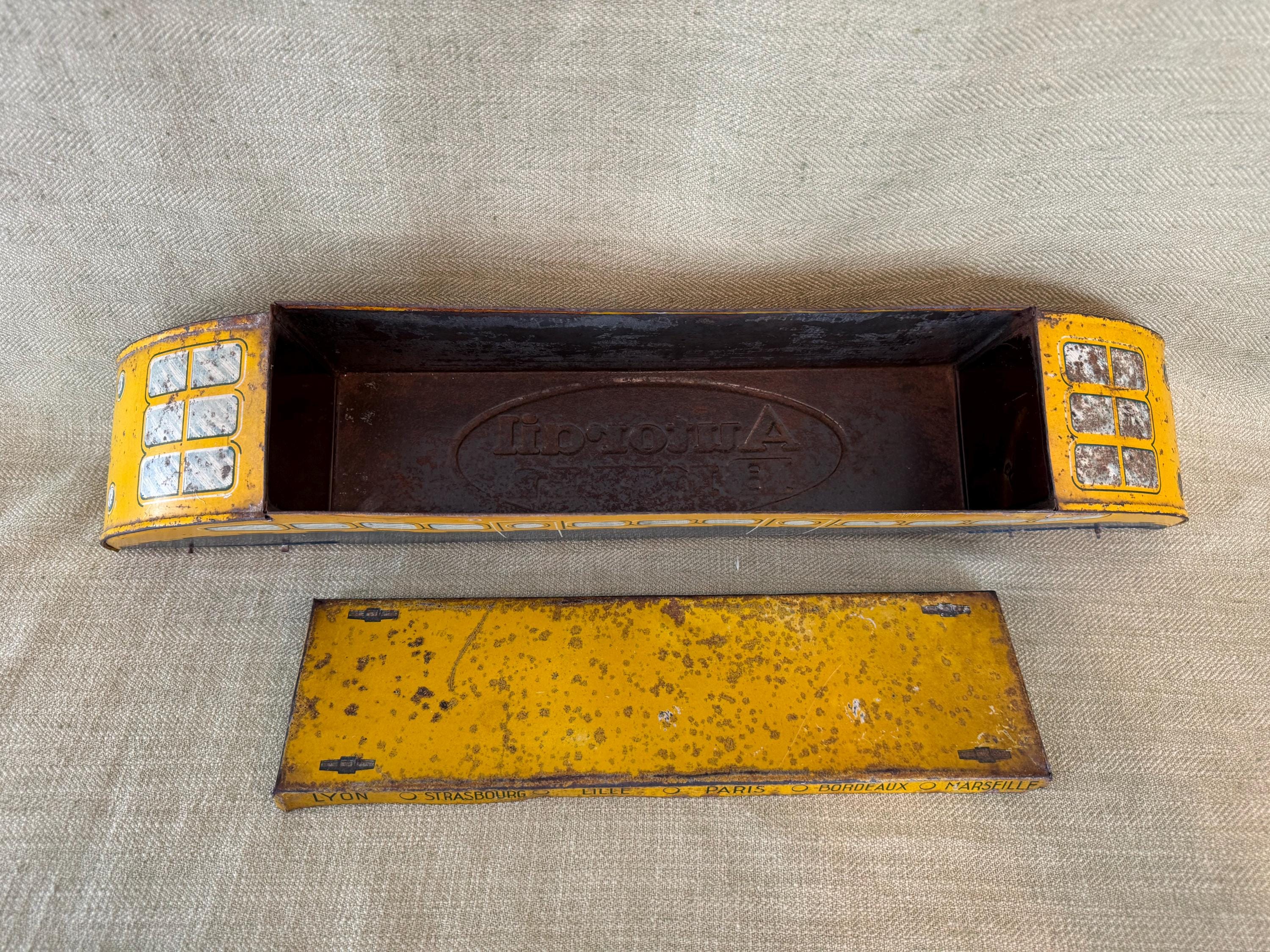 Autorail Bugatti – Boîte à Biscuits En étain – Jouet Ancien Collection