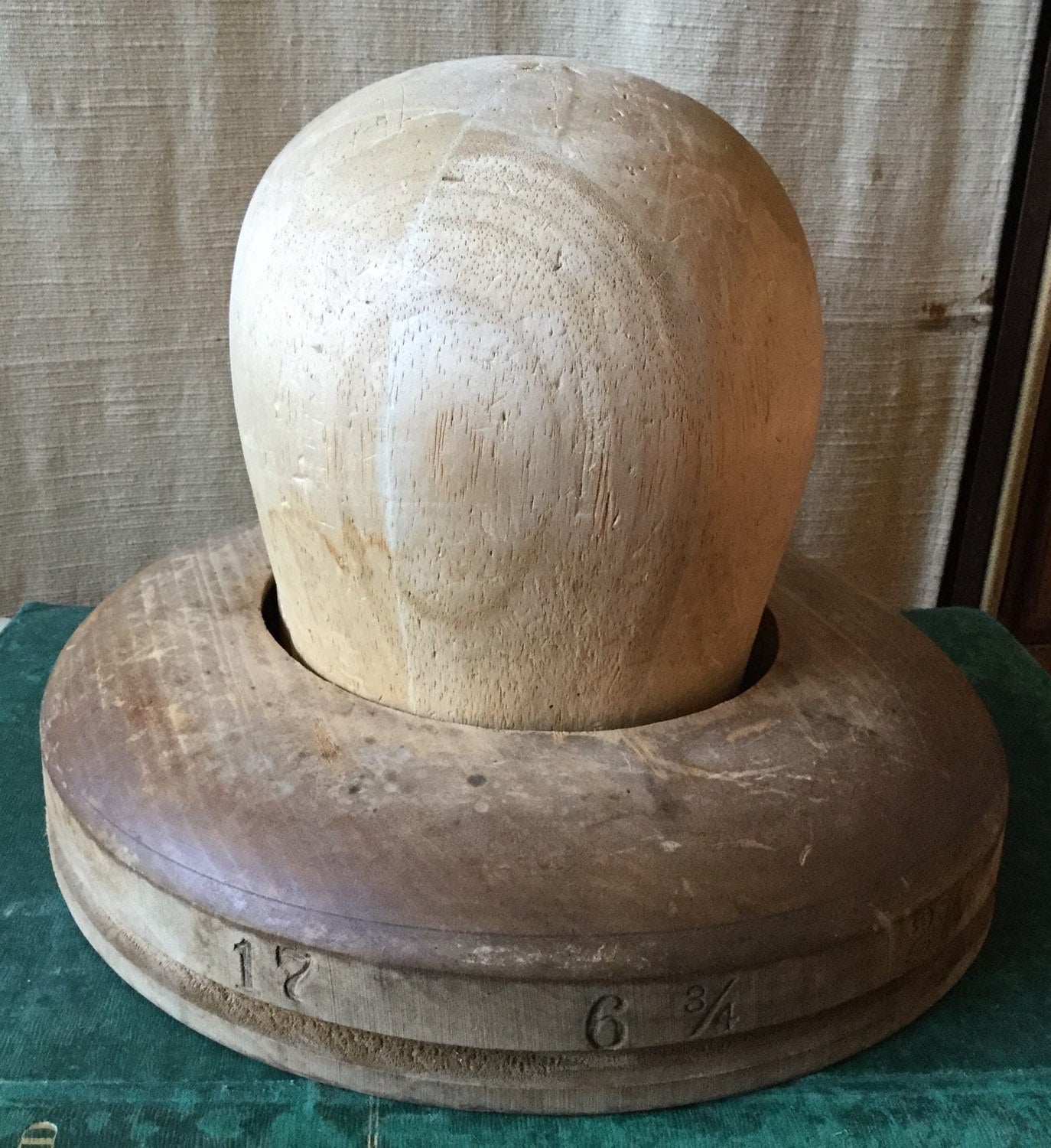 Antique Primitive Wooden Block Hat Brim Mold Millinery Form  display picture 2