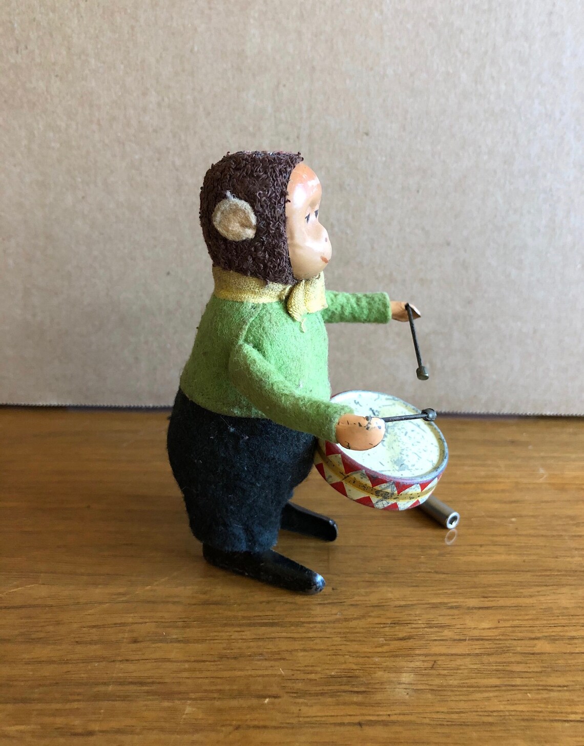 Working Antique 1930s Schuco Wind Up Drumming Monkey Etsy