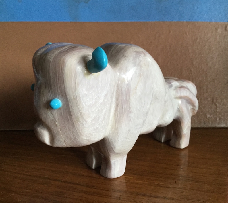 Vintage Large Carved Native Zuni Buffalo Fetish by D. Lane image 1