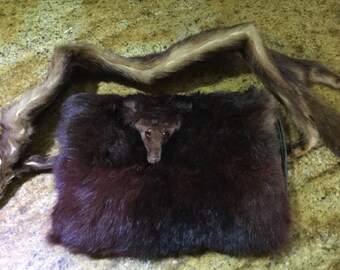 Vintage 1930's Child's Size Mink Muff Purse and Mink Stole