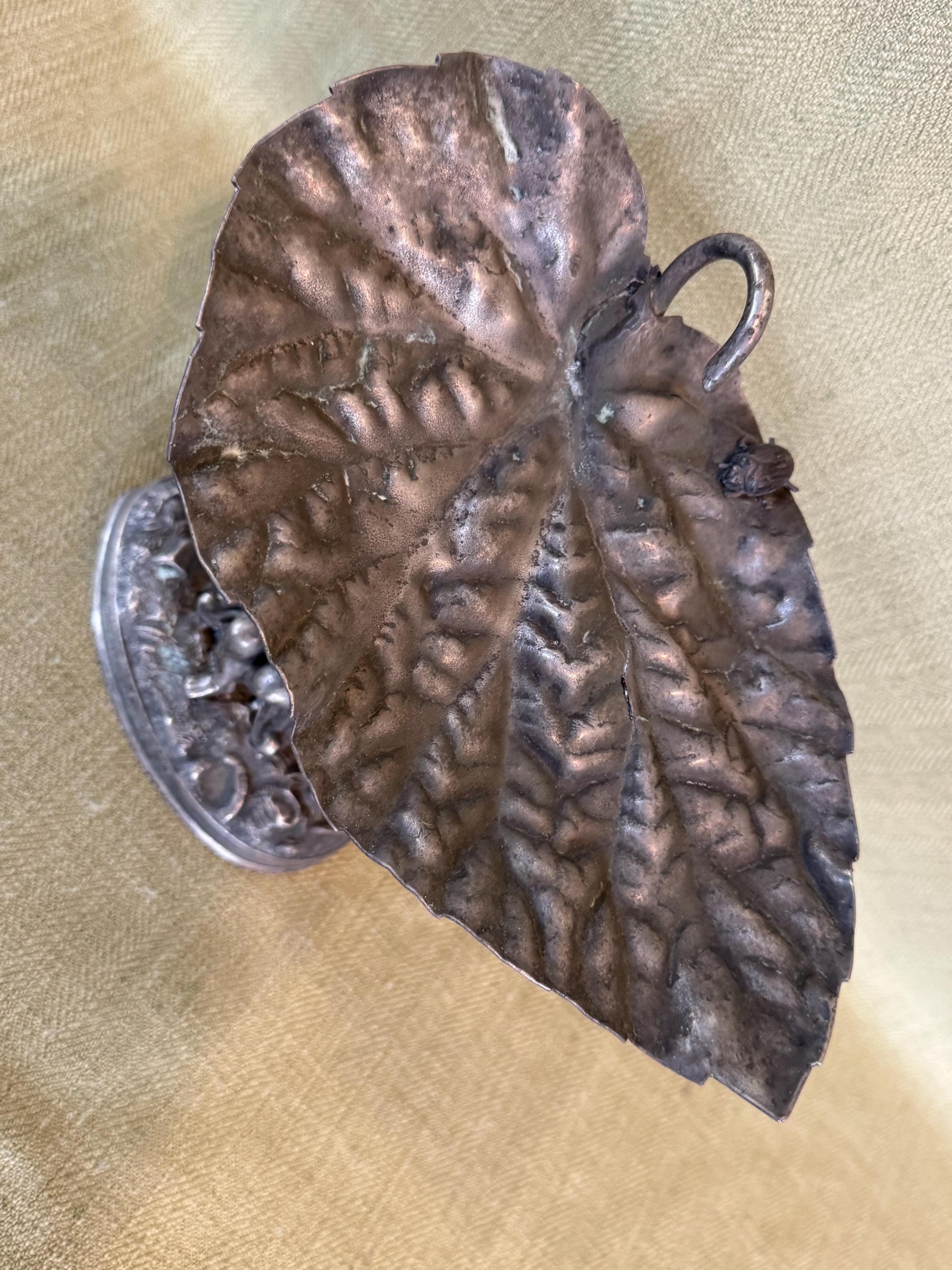 Victorian Cabbage Leaf Silver Plate Compote With Putto and Insects ...