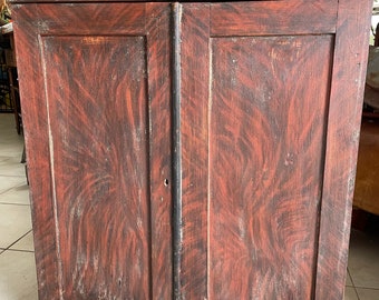 19th Century Grain Painted Cupboard