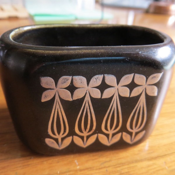 Black Pottery Vase Etsy