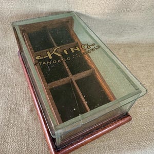 Early 1900’s King Collar Stud Glass Display Case, Store Display
