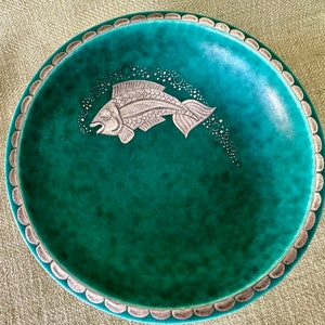 Argenta Pattern Gustavsberg Pottery Fish Bowl
