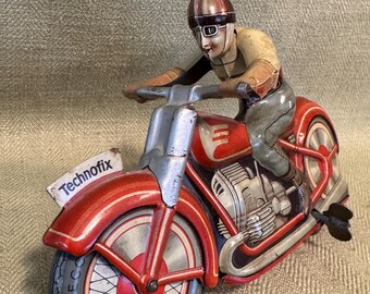 Occupied Germany Technofix GE 258 Wind up Motorcycle Tin Toy - Etsy