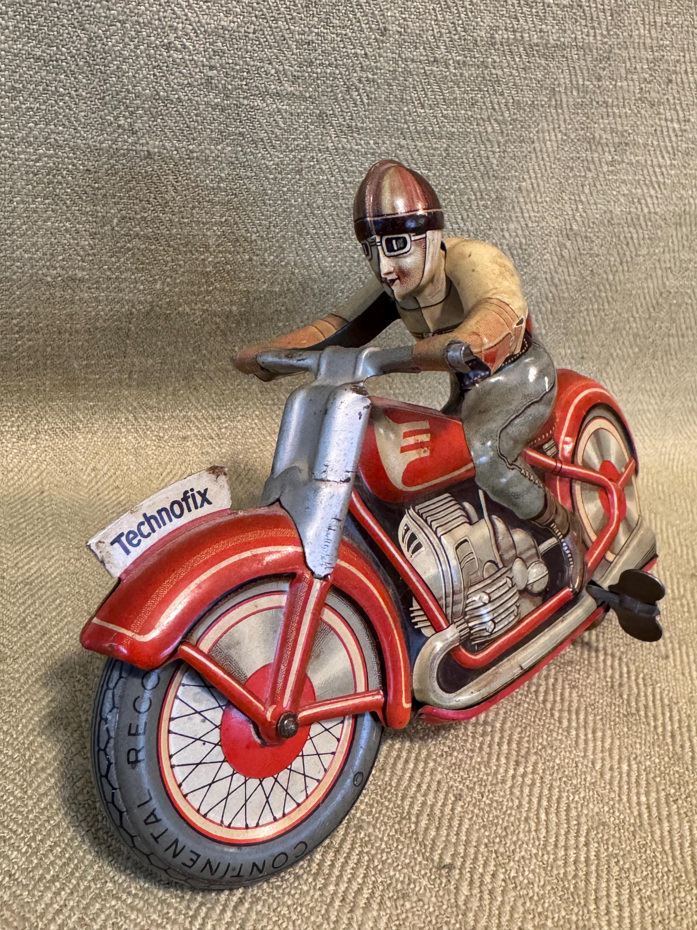 Occupied Germany Technofix GE 258 Wind up Motorcycle Tin Toy - Etsy