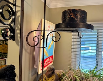 1880-90 Millinery Hat Shop Trade Sign, adjustable bracket