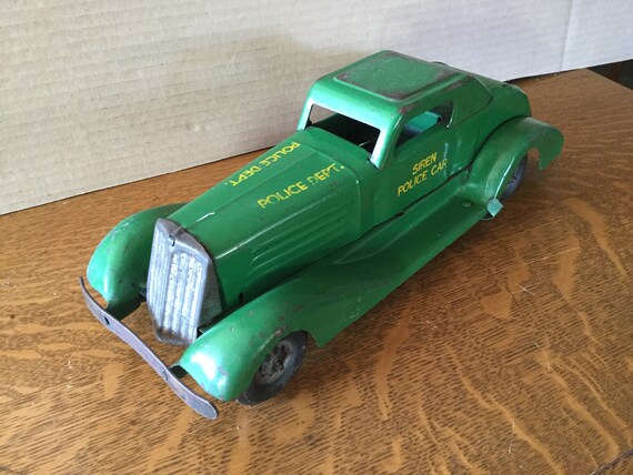 1930s Marx Police Siren Patrol Car Pressed Steel Wind Up Etsy