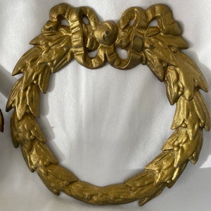 Large 19th Century Gilded Iron Ormolu Architectural Wreaths, pair image 3