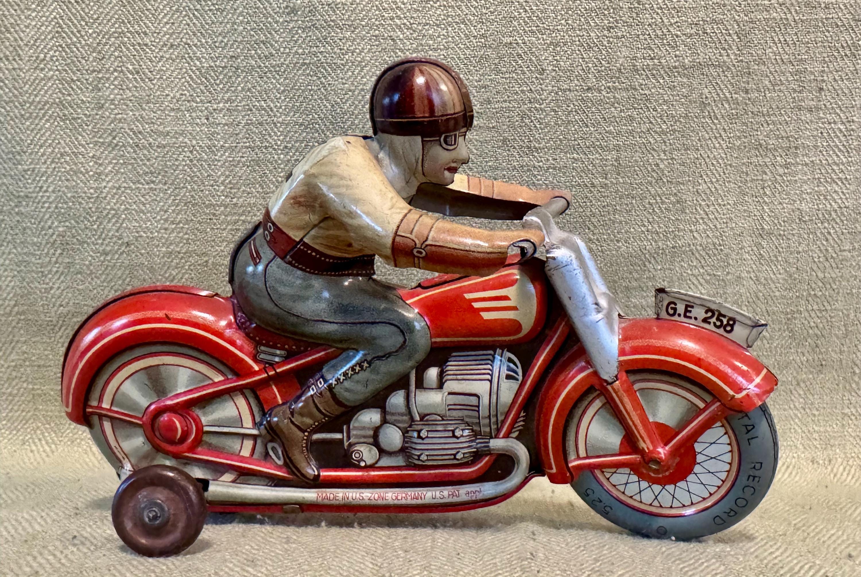 Occupied Germany Technofix GE 258 Wind up Motorcycle Tin Toy - Etsy