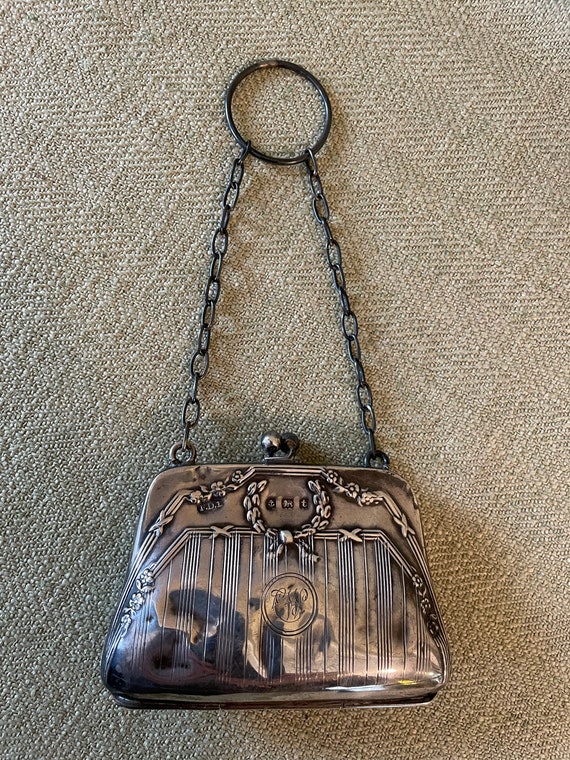 1916 Antique Sterling Silver Miniature Purse, Hall