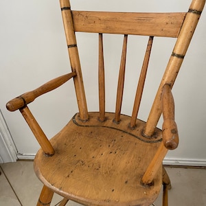 Primitive 1860-80 Original Painted Wood Child’s Tall Chair