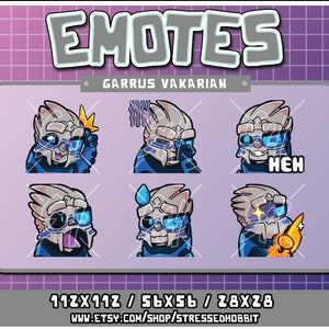 Turian Vigilante (6) Pack 1 | Twitch Discord Youtube | Cute Kawaii mass Normandy video game space