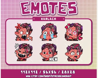 Feisty Barbarian Tiefling (6) Pack 1 | Twitch Discord Youtube | Cute Kawaii b gate video game dnd dragons
