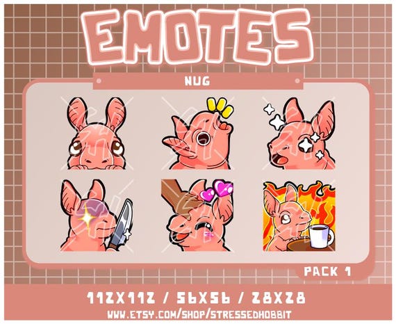 Nug (6) Pack Twitch Discord Cute Kawaii B Gate Video