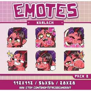Feisty Barbarian Tiefling (6) Pack 2 | Twitch Discord Youtube | Cute Kawaii b gate video game dnd dragons karlach