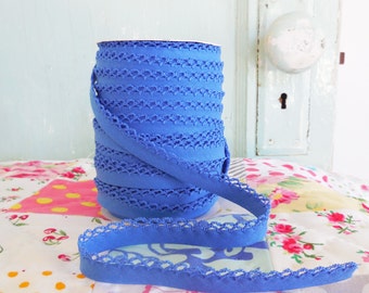 Periwinkle Blue Crochet Edge Double Fold Bias  Tape (No. 40)