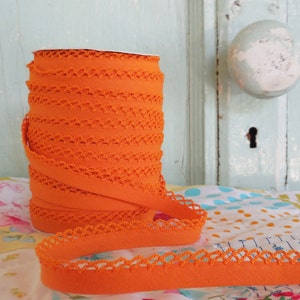 Orange Crochet Edge Double Fold Bias Tape (No. 35)