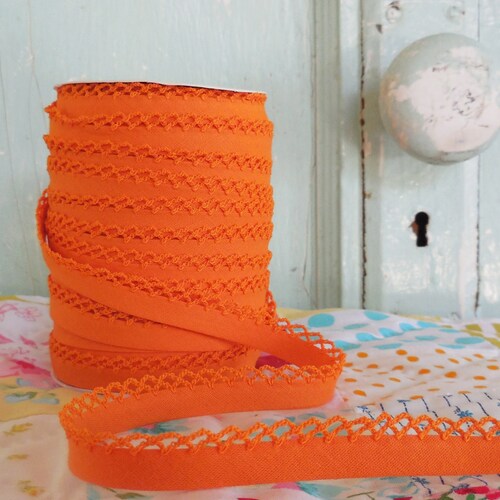 Two Tone Linen Crochet Edge Double Fold Bias Tape no. L3. Etsy