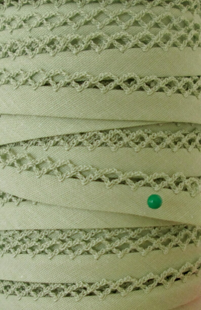 Sage Green Crochet Edge Double Fold Bias Tape no. 30. Green Etsy