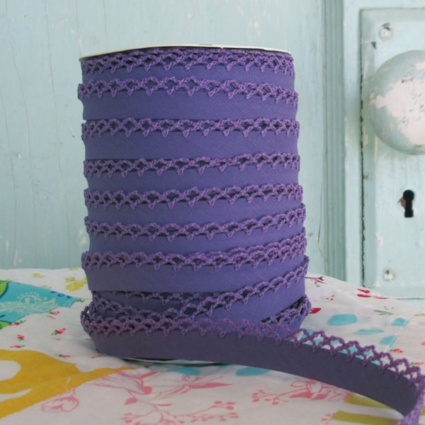 Purple Crochet Edge Double Fold Bias Tape (No. 49)