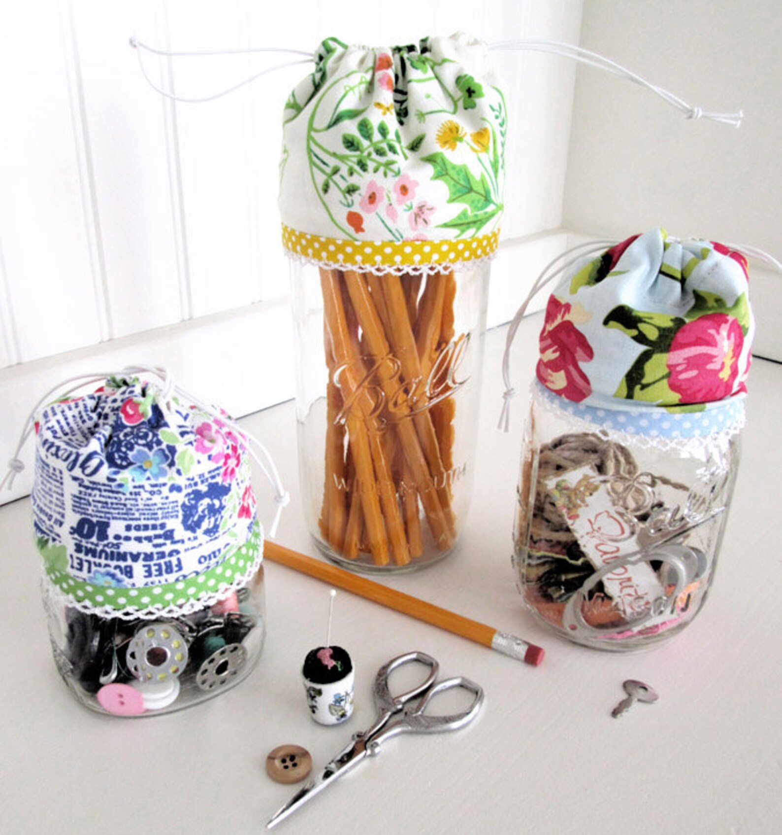 PDF Drawstring Fabric Jar Cover. Sewing Pattern. Drawstring Etsy